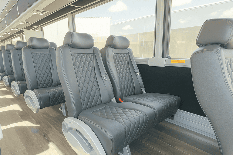 interior of Spokane Valley Coach Bus Service charter bus