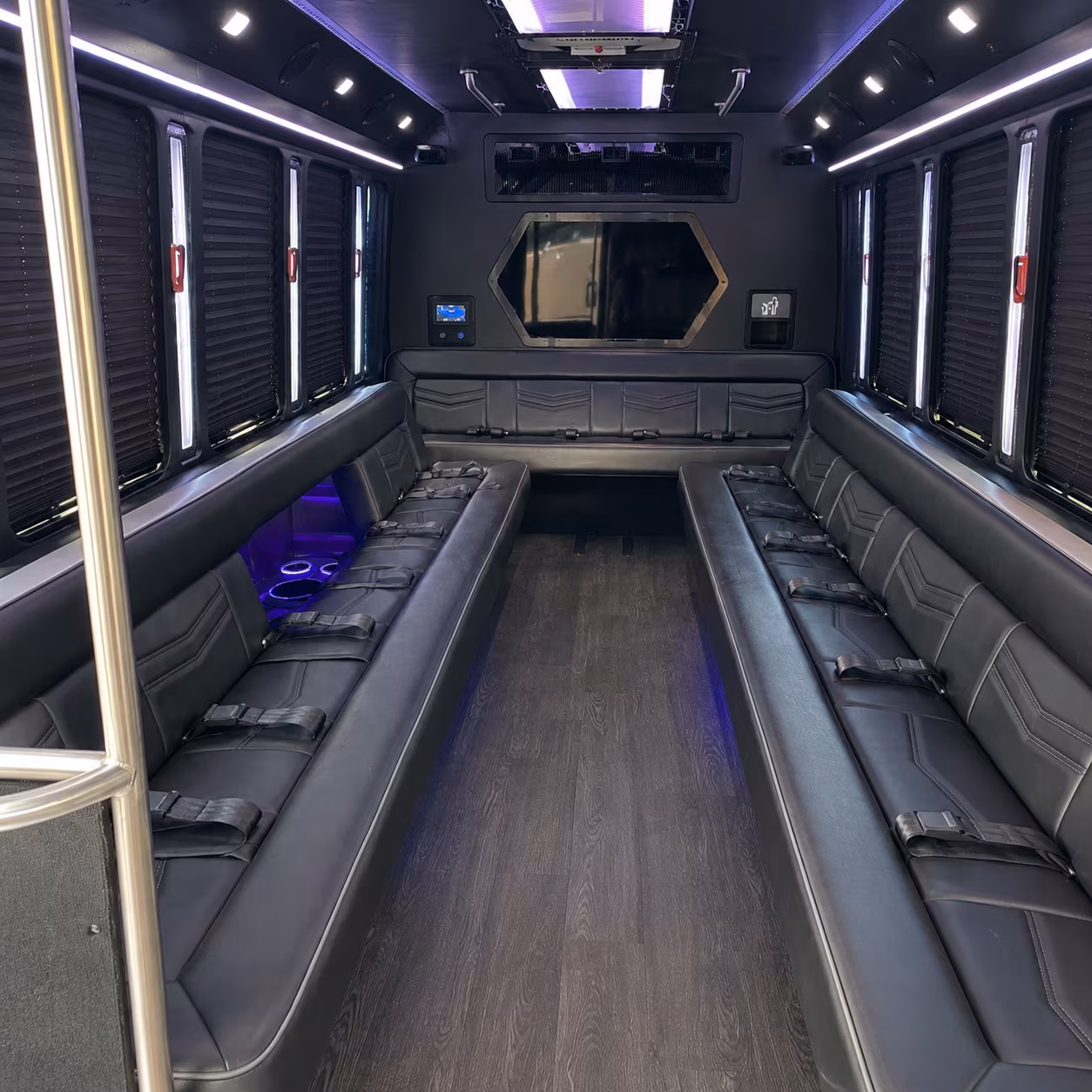 spokane valley 18 passenger party bus interior