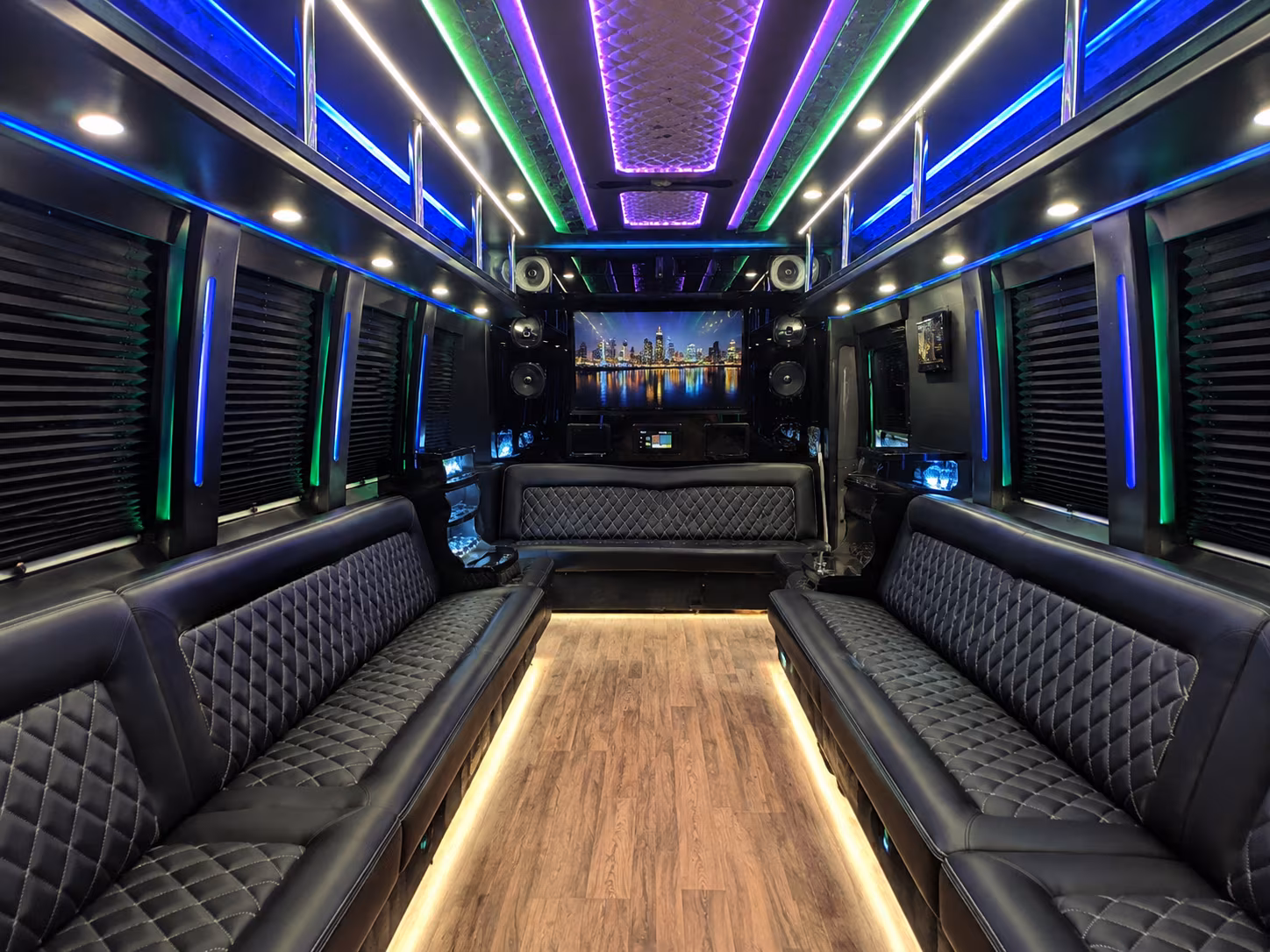 spokane valley 25 passenger party bus interior
