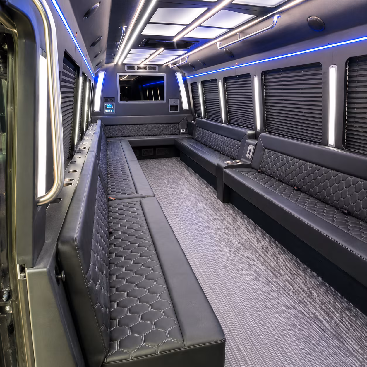 spokane valley 40 passenger party bus interior