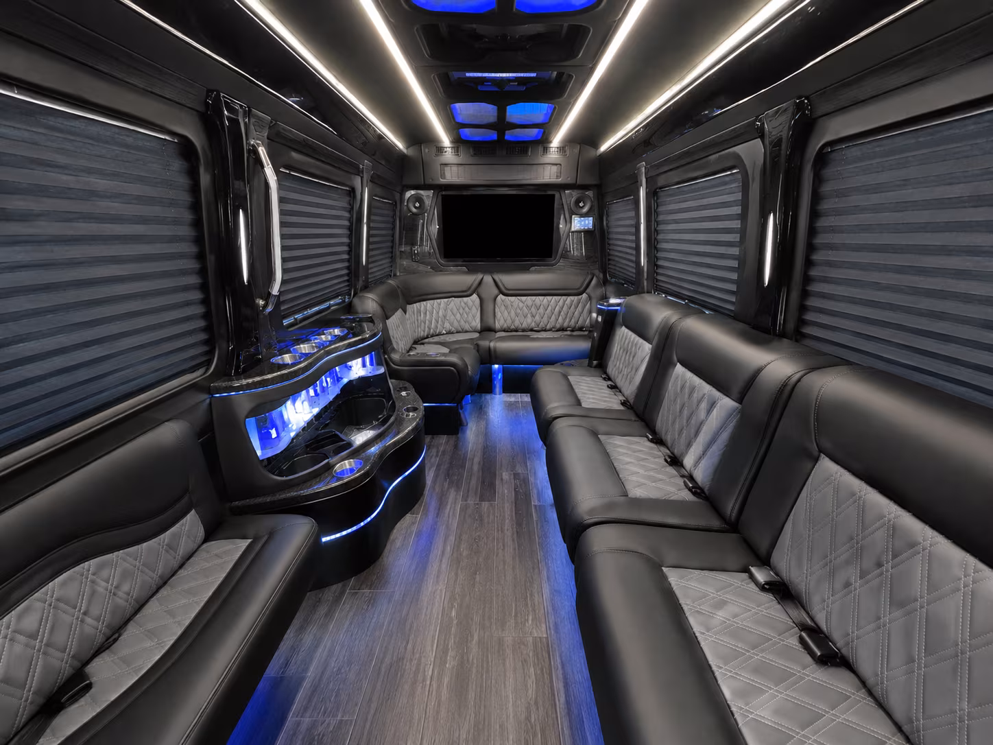 spokane valley 50 passenger party bus inside