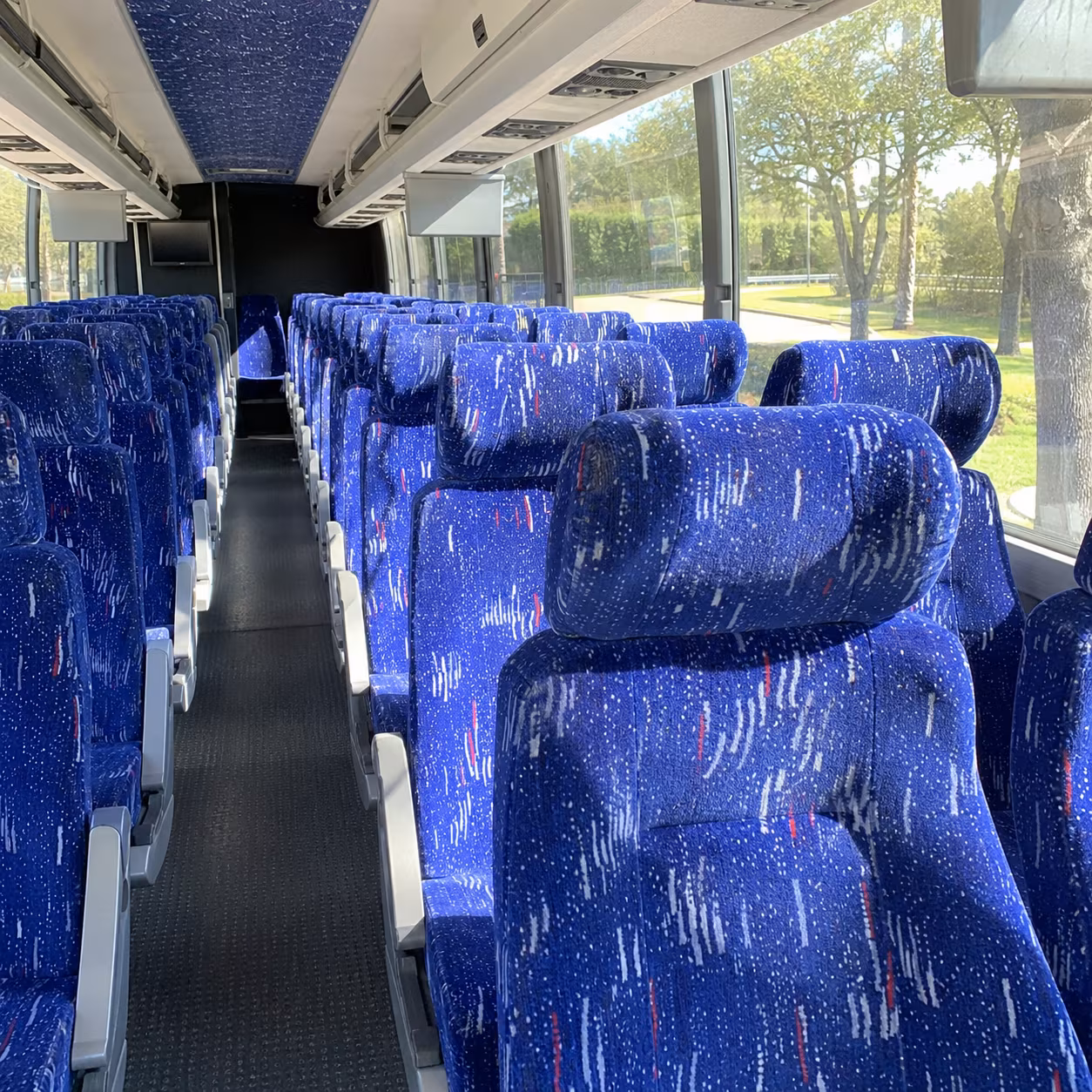 spokane valley 56 passenger charter bus inside